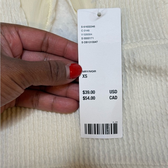 Urban Outfitters Cross Front Crop Top Keyhole Bra Cream XS - Picture 6 of 6